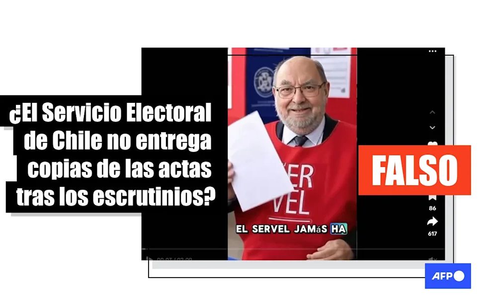 Es falso que el servicio electoral chileno no entregue copias